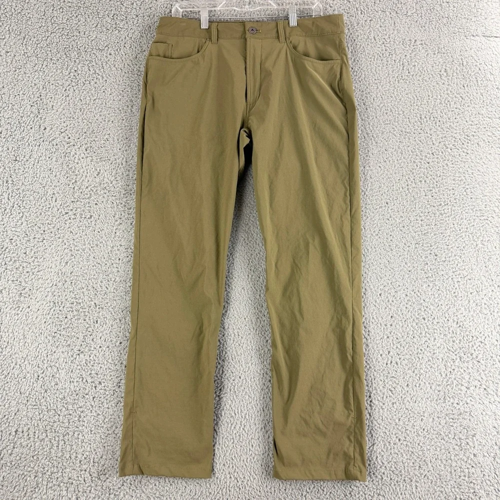The North Face‎ Hiking Pants Mens 34 Green Nylon Stretch Straight Leg Outdoor